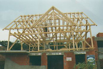 Holzhaus in Holzskelettbauweise